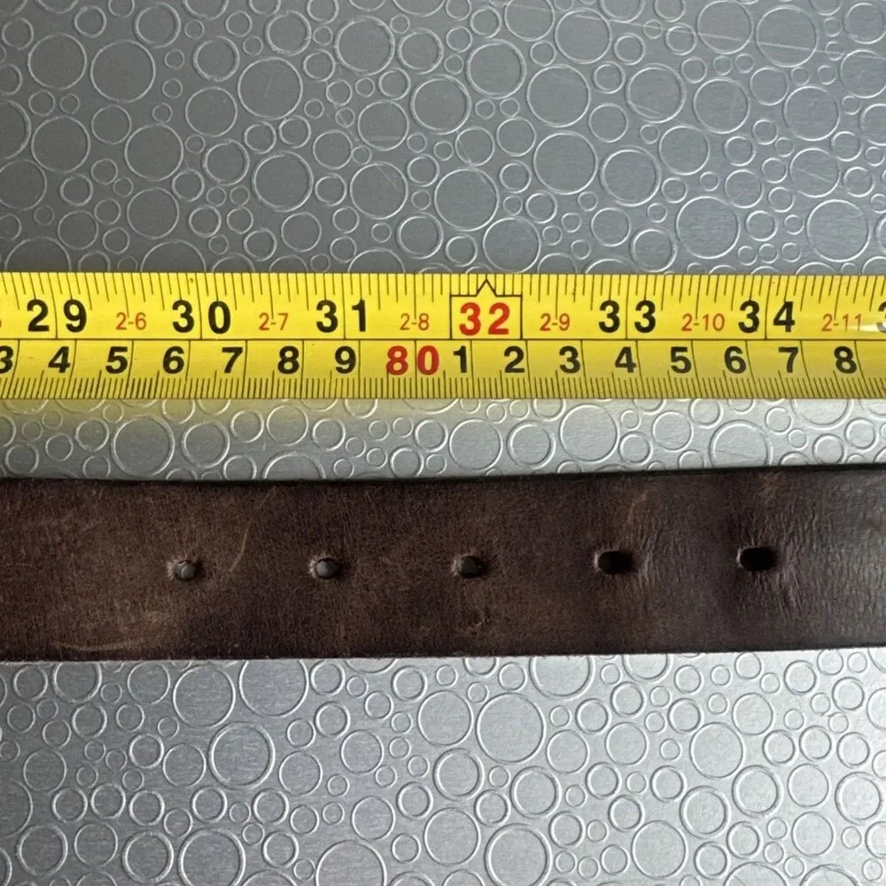 VTG County Seat Womens Brown Leather Belt L Western Whipstitch Brass Buckle